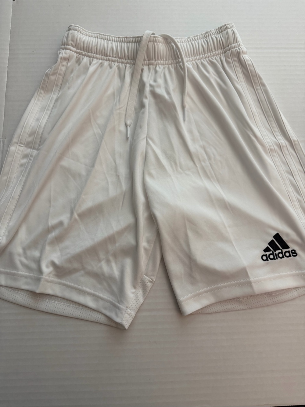 adidas Men's White Athletic Training Shorts with Black Logo